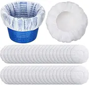 200 Pcs Pool Skimmer Socks Fine Mesh Basket Strainer Screen Liners Savers Clean Debris and Leaves for Inground and Above Ground Pool Filters Baskets Skimmers(White)