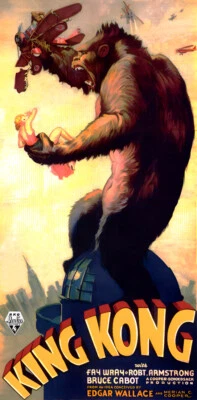 King Kong 1933 Fay Wray Robert Armstrong Movie Poster Film Cinema Art Print