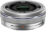[OM SYSTEM] M.Zuiko Digital 14-42 mm F3.5-5.6 EZ Lens, Standard Zoom, Suitable for All MFT Cameras (Olympus OM-D and Pen Models, Panasonic G-Series), Silver