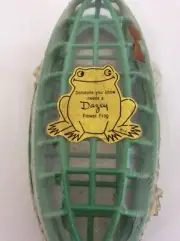 Dazey Flower Frog # 28 Vintage Green Metal Oval Shape Floral Cage Flower Frog