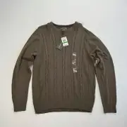 Tricots St Raphael Mens Large Pullover Sweater NWT Modern Cable Knit Classic