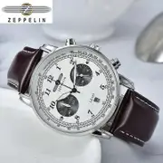 2023 New Zeppelin Watch Top Waterproof Genuine Leather Business Casual Quartz Watch Men's Three Eyes Multifunctional Chronograph 6