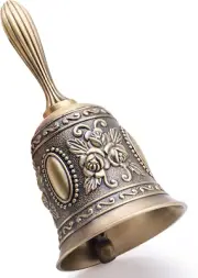 Hand Bell Brass Call Bell for Bedside, Dinner, Wedding