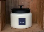 Large 48 Oz Soy Candle Apothecary Jar, Black Lid, Strawberry Shortcake Scent