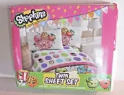 Shopkins Twin Size Sheet Set Girl's Bedroom Bedding Bed Sheets NEW RARE!
