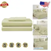 Sustainably Made 1000 Thread Count Twin Bed Sheets Set - Seafoam Green Elegance