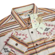 Faherty Good Feather Mens XXL Knit Alpine Shirt $168 Long Sleeve Button Aztec