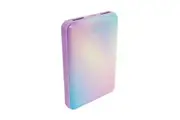 Laser 5000mAh Power Bank Charger w 3-in-1 USB-C 8-Pin microUSB Cable Rainbow