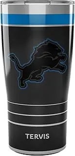 Tervis Traveler NFL Detroit Lions - Night Game Triple Walled Insulated Tumbler Travel Cup Keeps Drinks Cold & Hot, 20oz, Stainless Steel