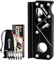 Saker Chamfer Plane-Woodworking Edge Corner Flattening Tool with Auxiliary Locator,Hand Chamfering Planer Suitable for Quick Edge Trimming of Wood (Combination upgrade-6 Cutter Heads, Black)