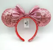 Disney Parks Light Purple Bow Sequins Minnie Ears New Edition Cos Headband