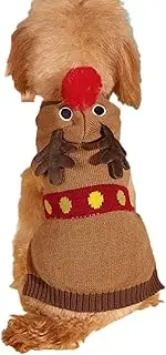 Dog Christmas Sweater | Soft Hoodie Christmas Cat Outfit | Breathable Reindeer Pullover Pet Sweater, Dog Cloth for Small Dog and Cat