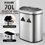 70L Sensor Rubbish Bin Dustbin Recycling Waste Garbage Motion Dual Kitchen Trash Can Auto Household Stepbin