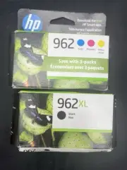 HP 962XL Black & HP 962 Cyan Magenta Yellow 3JB34AN 3JA03AN 3YP00AN Exp 2026