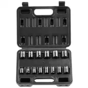 3/8 In. Impact Sockets Set 6-Point Drive Bit Ratchet Tool Kit Case (14-Piece)