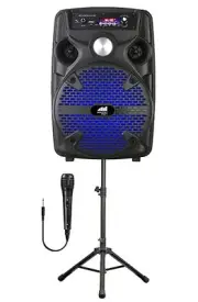 NAXA NDS-8010 Portable 8” Bluetooth Party Speaker with Disco Light & Stand