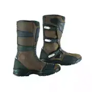 TUFF GEAR MOTORCYCLE WATERPROOF COWHIDE LEATHER ADVENTURE RIDING BOOTS - BROWN/B