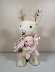 STEIFF Mohair Springtime Bunny Rosie Rabbit & Baby Bunny (23CM) Limited Edition