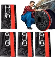 RV Tire Covers,Waterproof 4X Trailer Tire Covers - Sun Rain Snow Protector, Dustproof Tyre Storage Bag for RV, Trailers, Van and Truck