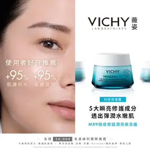 【VICHY 薇姿】彈潤保濕霜兩入組★M89穩膚修護潤亮保濕霜 50ml*2(保濕修復/透亮/水嫩)