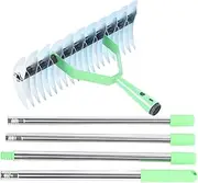 1.7m Alloy Steel Lawn Thatching Rake, Garden Tool for Dead Grass Removal and Soil Loosening, Easy to Assemble with Ergonomic Handle, Sturdy Steel Tines, Promotes Grass GRO