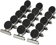 Refrigerator Magnets by MiTBA - Super Strong Heavy Duty Magnets for Photos, Lists, Calendars, Crafts and Much More! Set of Round Whiteboard & Fridge Magnets with 1.5in Wide Clips. Get Magnetic! Black, Silver