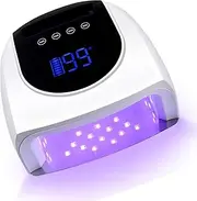Led Nail Lamp, 96W Rechargeable Nail Lamp, 42 Lamp Beads, 19200Mah Large Rechargeable Capacity Battery, 4 Timer Setting and LCD Display, Auto Sensor, Removable Base, for Home Salon Nail Art Tools