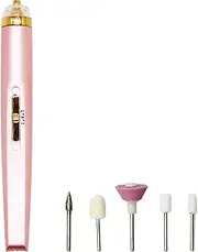 Zheararm Electric Nail Drill Kit, USB Manicure Pen Sander Polisher, Pen Shape Nail Drill Art File Electric Manicure with 5 Bits