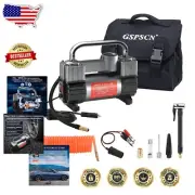 150PSI Portable Tire Pump - Double Cylinder Air Compressor with 11ft Hose