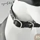 澳洲eye of dog 手繪皮革項圈 寵物項圈 狗項圈 銀色鑲邊+鉚釘 XS