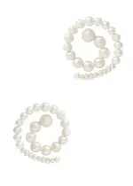 Eliou Spiral Pearl-embellished Drop Earrings ONE SIZE