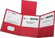 Oxford(TM) Tri-Fold Executive Pocket Folders, Letter Size, R