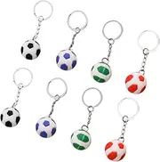 BESPORTBLE 8 Pcs Football Shape Key Key Ring Hanging Pendants for Bags Sporty Decor Eye Catching Accessories in Red Green Blue and Black for and Souvenirs