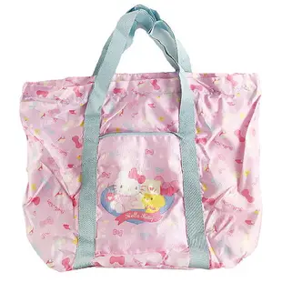 小禮堂 Hello Kitty 折疊拉桿行李袋 (粉睡衣款)