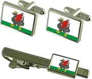 [Select Gifts] City of Kazan Russia Flag Cufflinks Tie Clip Box Gift Set
