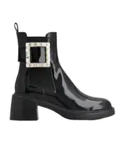 Viv' Rangers Strass Buckle Chelsea Ankle Boots in Patent Leather 38.5,38 black