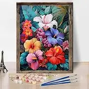 Paint by Numbers Kit for Adults Beginner, Flowers Home Paint by Numbers Kits on Canvas, DIY Acrylic Watercolor Oil Paint by Number, Can be Used for Home Wall Decoration and Holiday Gifts 12X16Inch