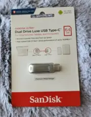 NEW! SanDisk Ultra Dual Drive Luxe USB Type-C 64GB - 619659184087. SEALED!