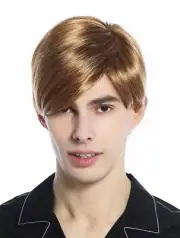 Wig Men's Wig Short Smooth Parted Parting Dark Blonde Wig