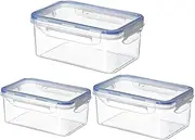 [AIMALL] 3pcs Transparent Food Storage Box Set with 550ml, 1000ml, 1500ml Capacities - Airtight Freezer Containers for Kitchen Organisation and Grain Preservation