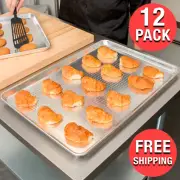 (12-Pack) Wholesale Aluminum Baking Sheet Pans 18" x 26" Perforated Full-Size