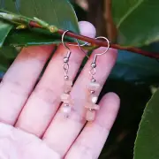 Handmade Natural Crystal Chip Sunstone Healing Abundance Earrings