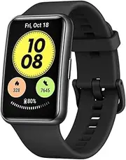 [HUAWEI] Watch FIT New Smartwatch with 1.64 inch Vivid AMOLED Display, 10 Days Battery Life, 96 Workout Modes, Built-in GPS, 5ATM, All-Day SpO2 Monitoring, Heart Rate and Sleep Monitoring - Black