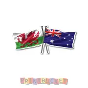 Wales & Aussie Flag sticker 180mm quality water & fade proof vinyl welsh