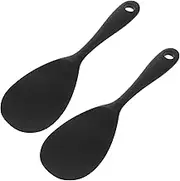 BUGUUYO 2pcs Non Stick Silicone Rice Serving Spoon Kitchen Utensils for Rice Soups More Dishwasher Safe Spoon Head for Generous Portions Silicone Spatula