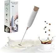 Milk Frother Handheld,Electric Milk Foame Mini Blender and Rechargeable Mixer Coffee Frother for Frappe, Matcha, Cappuccino, Hot Chocolate, Egg (White)