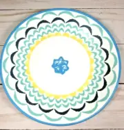 Corelle Boho Daydream 6.75" Dessert Salad Snake Dish Plate Blue Yellow NEW