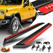 For 18-24 Jeep Wrangler JL Red Dropped Step Style Side Nerf Bar Running Board (for: Jeep)