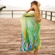 Silk Kaftan,Silk floral print Beach Coverup,Womens Silk Kaftan,Full Length Silk Caftan,Silk Resort Wear For Women,Long Silk Dress, 005