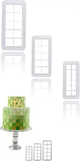 Honwor Square Cookie Cutter Set - 3 Sizes for Cake, Fondant, and Biscuits - Geometric Multicutter for Decorating - Easy Baking & Creativity